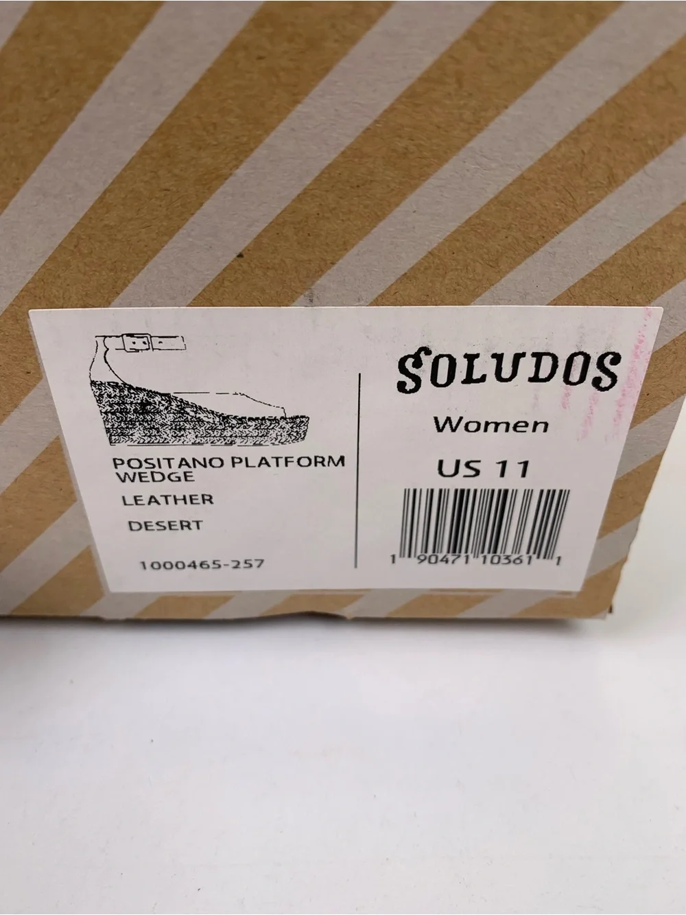 NEW! Soludos Positano Women Platform Wedge Sandals Size 11.0 M, Desert Tan Suede